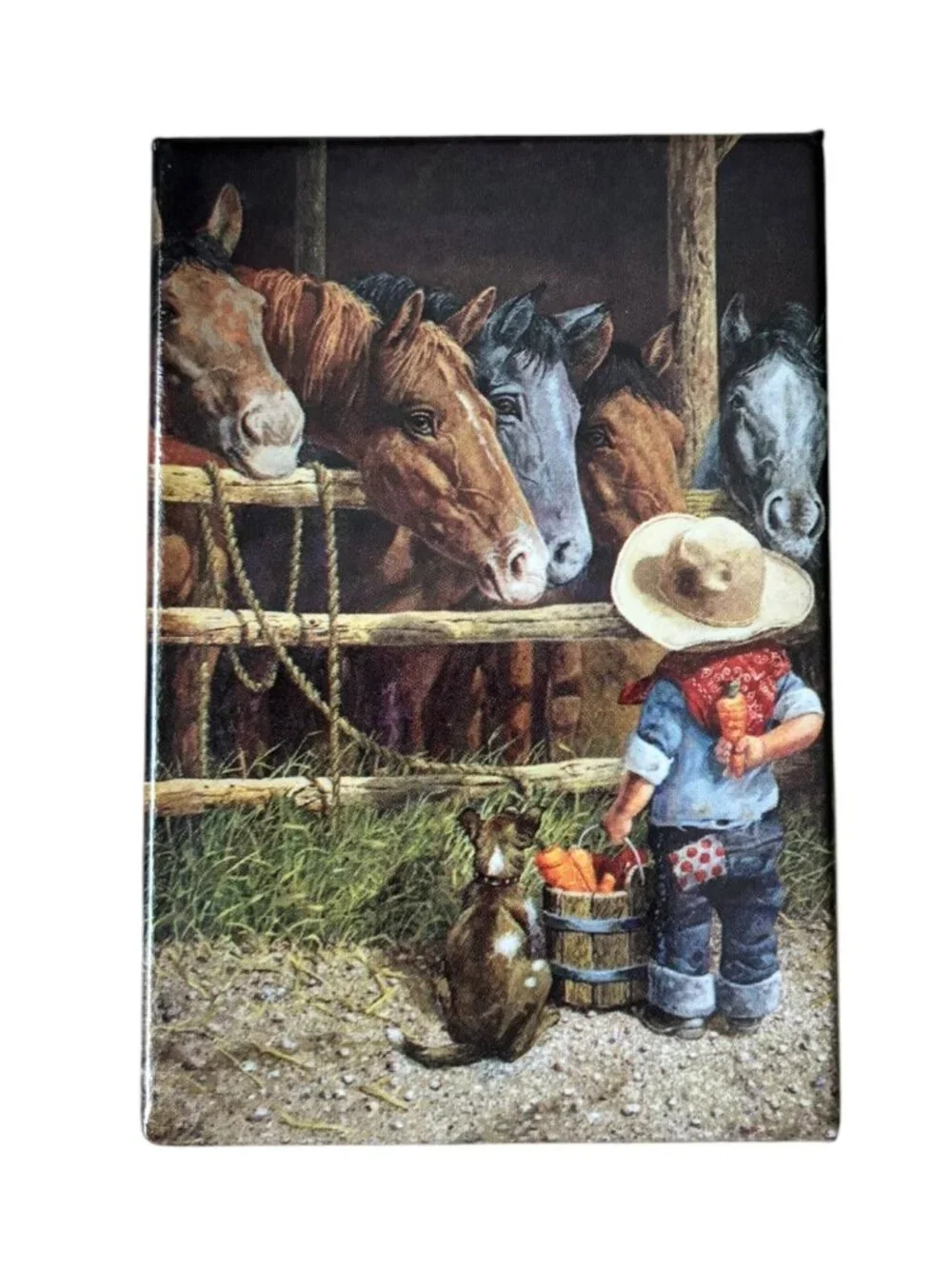 Leanin Tree Western Tradition Friendship Card & Magnet Set Horses Don Crook